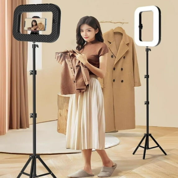 Rechargeable Selfie Portable Ring Light – Adjustable Bicolor Fill Light, Rechargeable Ring Light, Phone Video Stabilizer for iPhone with 4400mah Built-in Battery for 360 Photo Booth Accessories (C)