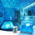 thumbnail image 1 of Recharable Shower Light No Wiring, 16 Color Chanable Ocean Wave Projector Light, Dimmable Waterproof Lamp with Remote, Rotating Flame Water Ripple for Shower, Bathroom, Bedroom Decor, 1 of 6