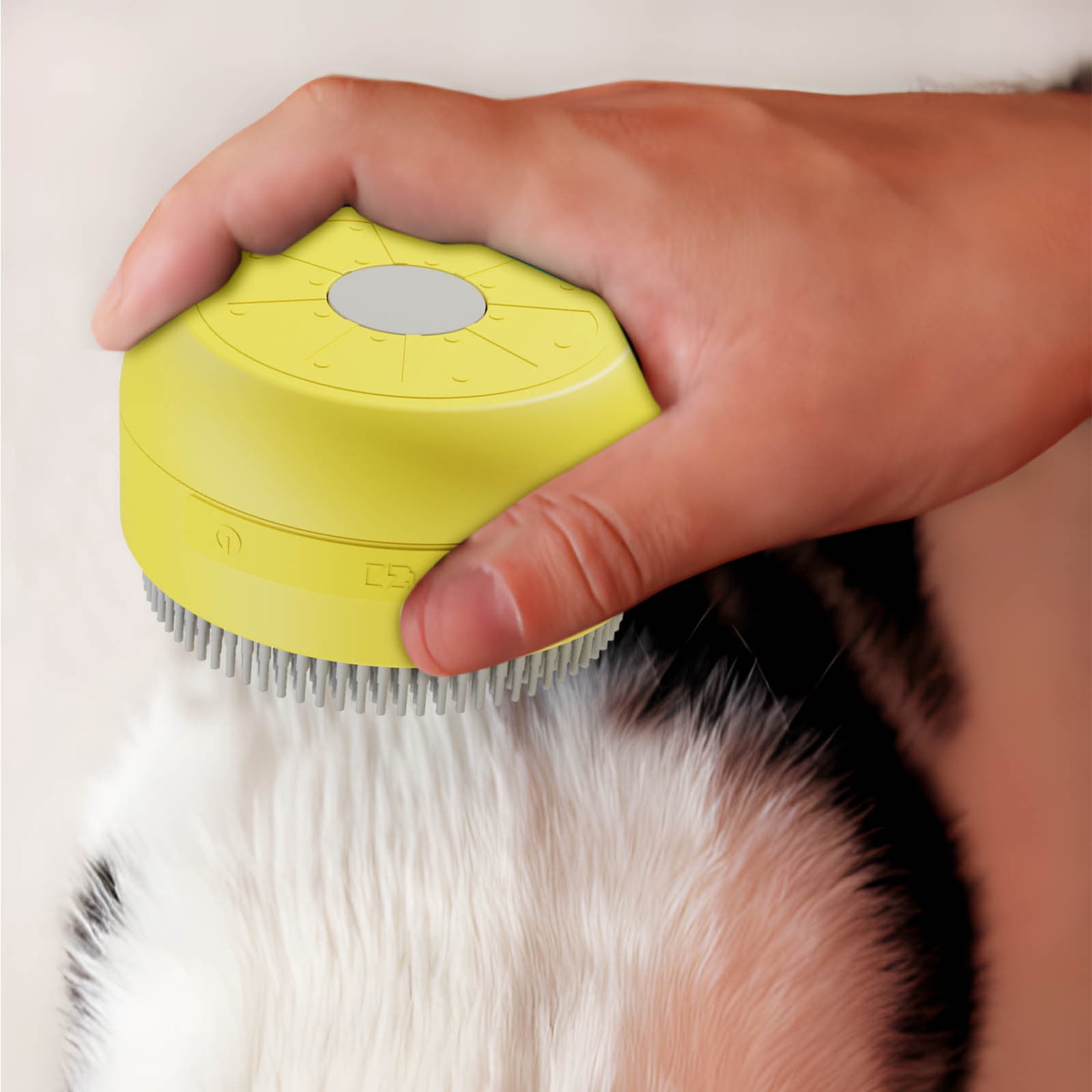 Image showcasing Rechargeable Silicone Cat Grooming Brush - 2-in-1 Massage & Hair ...