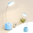 thumbnail image 1 of Rechargeable Small Desk Lamp for Kids Teens, White, LED, Pen Holder, Mini, Gooseneck, College Dorm Room Lighting for Home Office Bedroom, Study Table Light for Computer Keyboard Desktop Task, 1 of 6