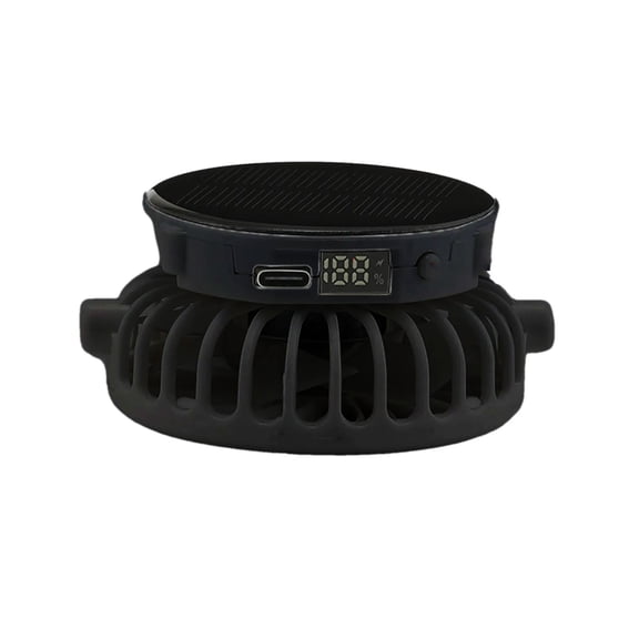 Rechargeable Small Fan 1000mAh Cooling Gadget Solar Portable Fan Plastic Texture for Outdoor Indoor Activity