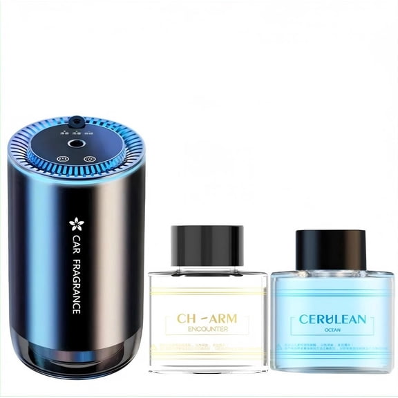 Rechargeable Smart Car Air Fresheners Diffuser with Starry Sky Projection with 3 Adjustable Modes & 2 pcs 1.69100ml Diffusers Oil RefillsCharm+Ocean