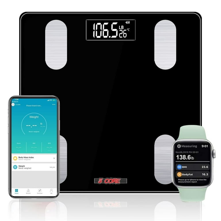 Toyuugo Bluetooth Body Fat Bathroom Scale,Scales Digital Weight,Weight Scale,Body  Composition Analyzer Wireless BMI