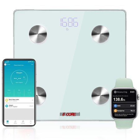 Digital Weighing Scale with Body Fat and Water Weight for People, Bluetooth BMI Electronic Body Analyzer Machine, 400