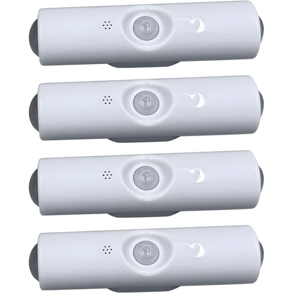 Rechargeable Smart LED Motion Sensor Ambient Light, 4 Pack 7-Color Changing Night Lights with ABS Housing, Cordless Battery-Powered for Stairs, Hallway, Closet