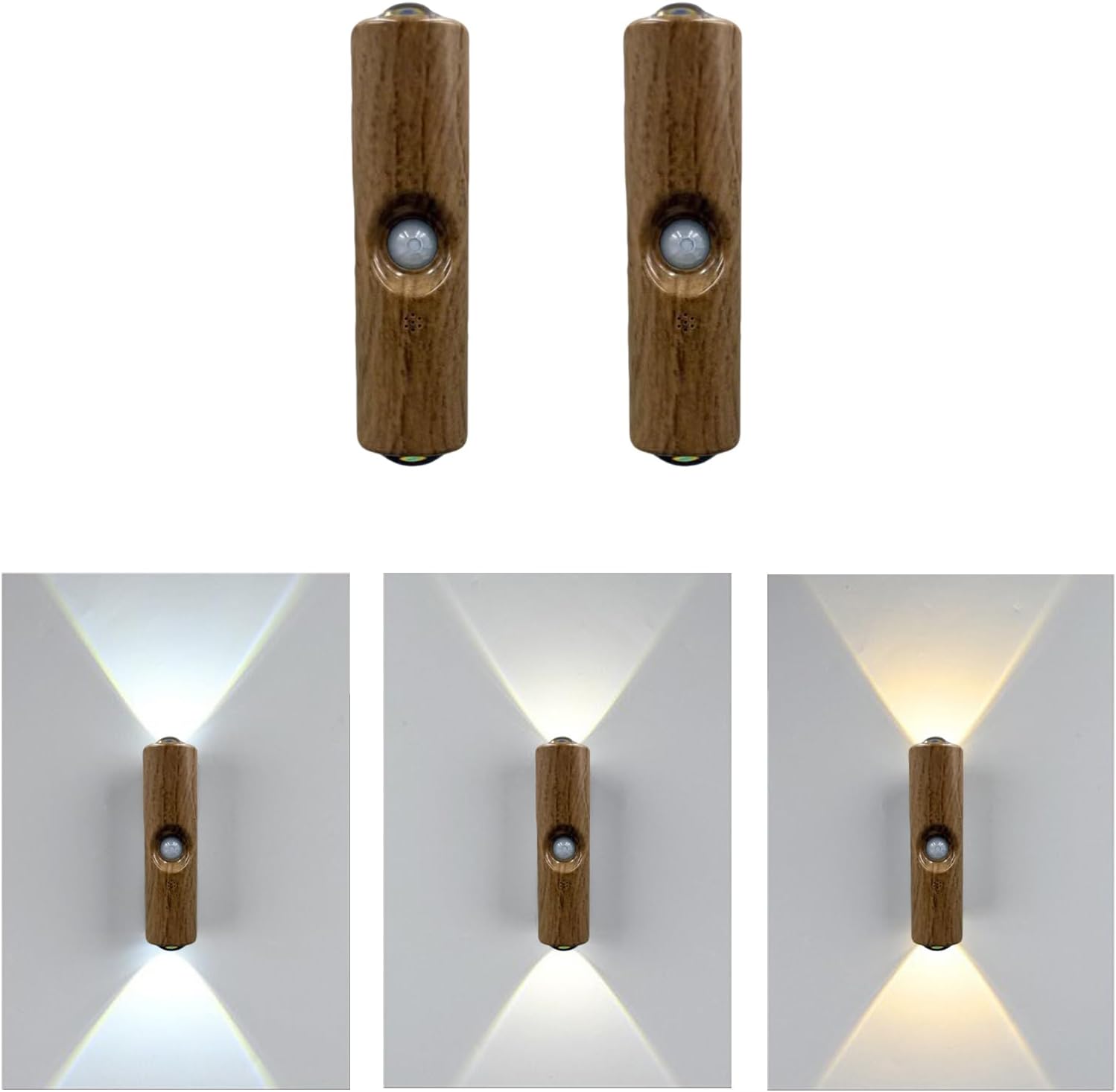 Rechargeable Smart LED Motion Sensor Wall Light – 2-Pack, Magnetic Mount, 3 Color Modes, Auto On/Off, For Bedroom, Hallway, Closet, Stairs