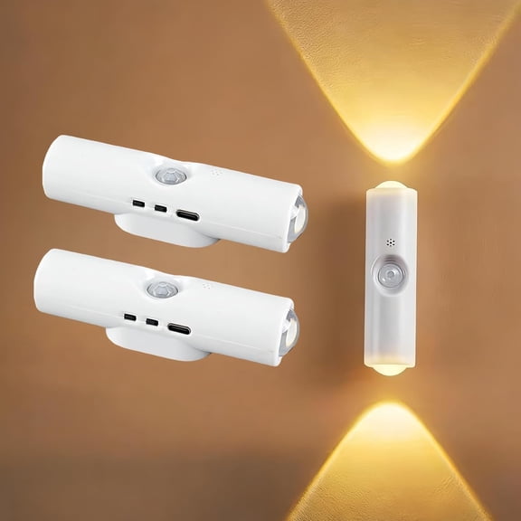 Rechargeable Smart LED Motion Sensor Ambient Light, Magnetic Mount Punch-Free Multi-Color Changing Light, for Stairs, Wardrobe, Cabinet, Bathroom
