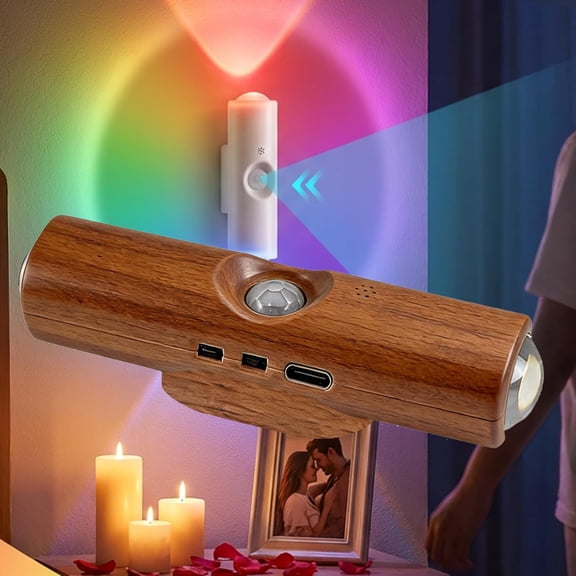 Rechargeable Smart LED Motion Sensor Ambient Light, Punch-Free Color Changing Motion Sensor Light Indoor, Gradient Dimmable Ambient Lights Magnetic Stick-On Closet Lights