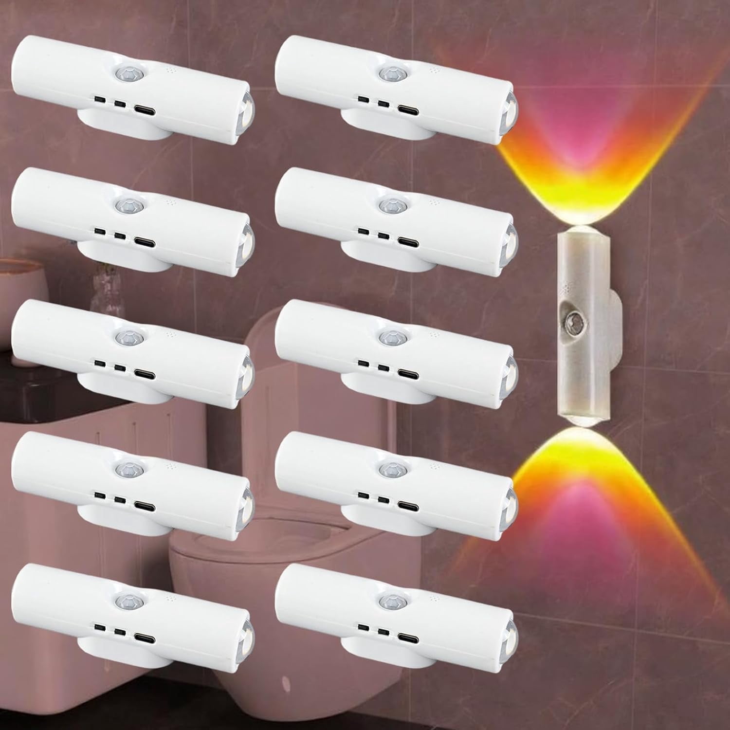 Rechargeable Smart LED Motion Sensor Ambient Light, Punch-Free Color ...