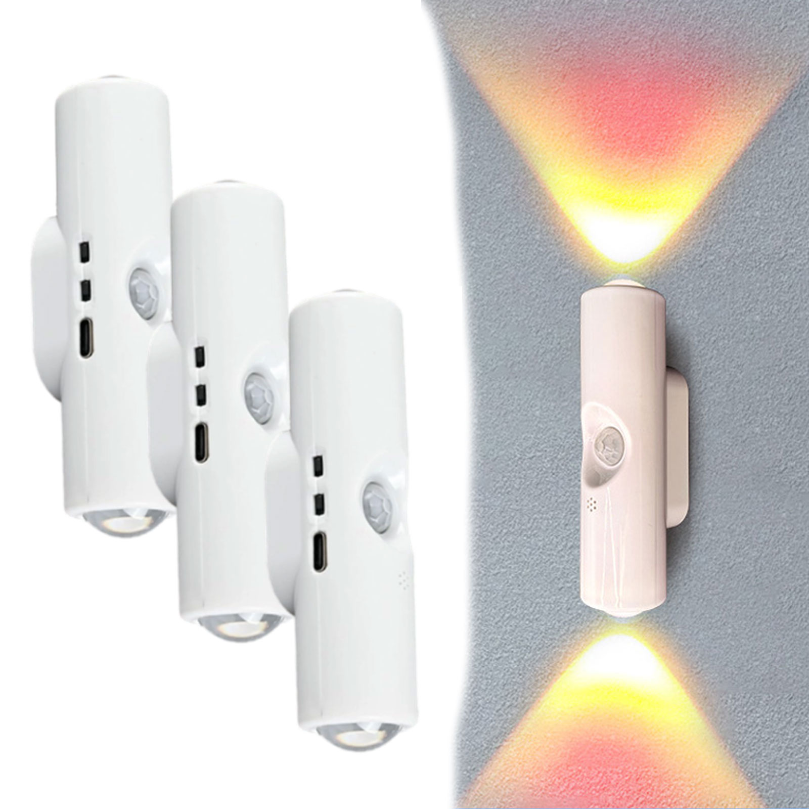 Feb 52 Motion Sensor Rechargeable Smart LED Motion Sensor Ambient Light, Punch-Free Magnetic ...