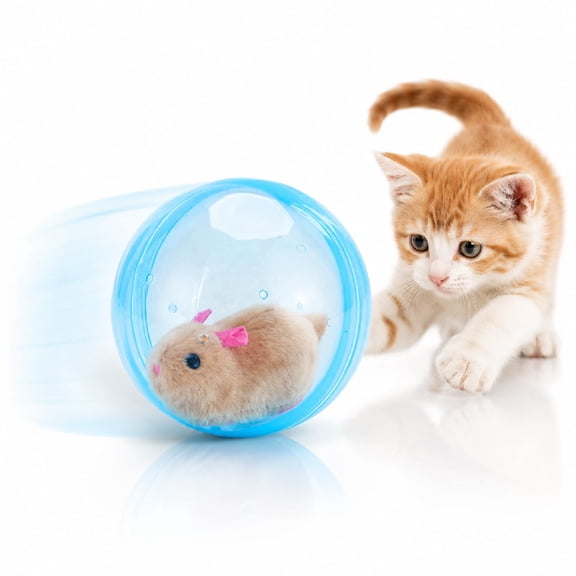 Rechargeable Smart Rolling Ball Cat Toy, Automatic Interactive Rolling Toy Ball for Cats, Hamster Ball Cat Toy for Indoor Play and Exercise