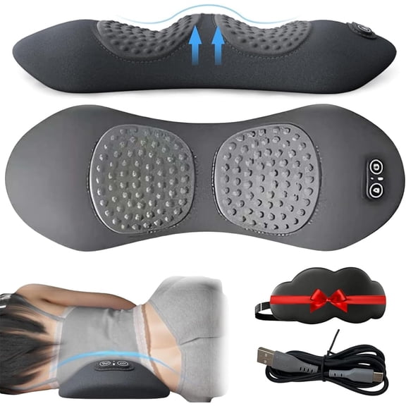 Rechargeable Smooth Triple Fusion Back Massager - 3-in-1 Traction, Masajeador Terapia de Triple Fusion, Vibration & Heat for Pain Relief in Neck, Shoulder, Lower Back & Sciatica, Adjustable