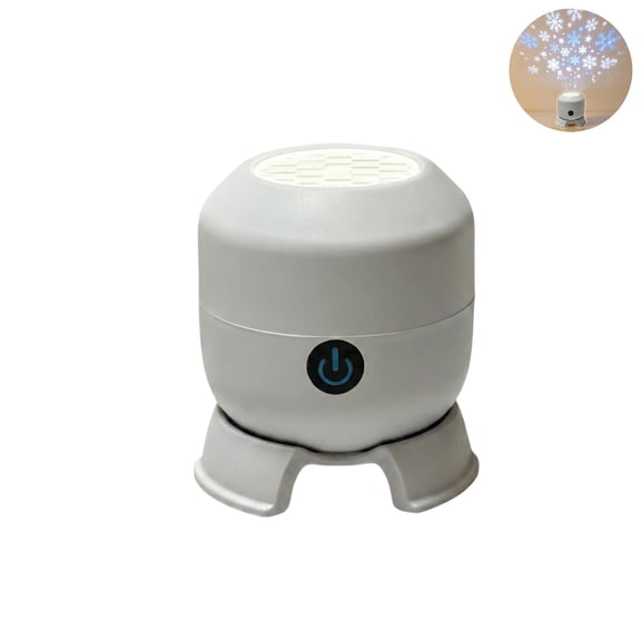 Rechargeable Snowflake Projector Light with Touch Control, LED Winter Snow Projection Lamp, Portable Rotating Snowflake Night Light for Christmas Bedroom Party Holiday Decor