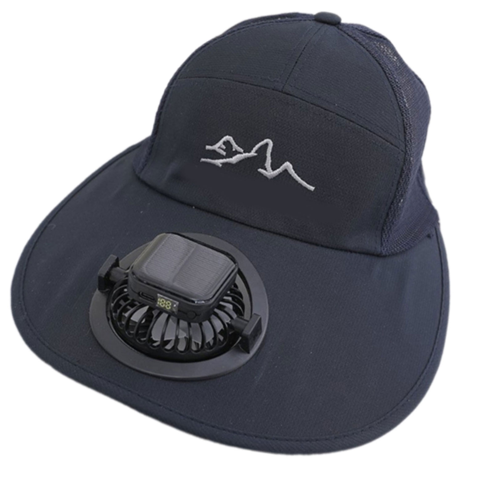 Rechargeable Solar Power Cooling Fan Hat with Adjustable Winds Speed for Adult Teens Camping Hiking with Sun Protections