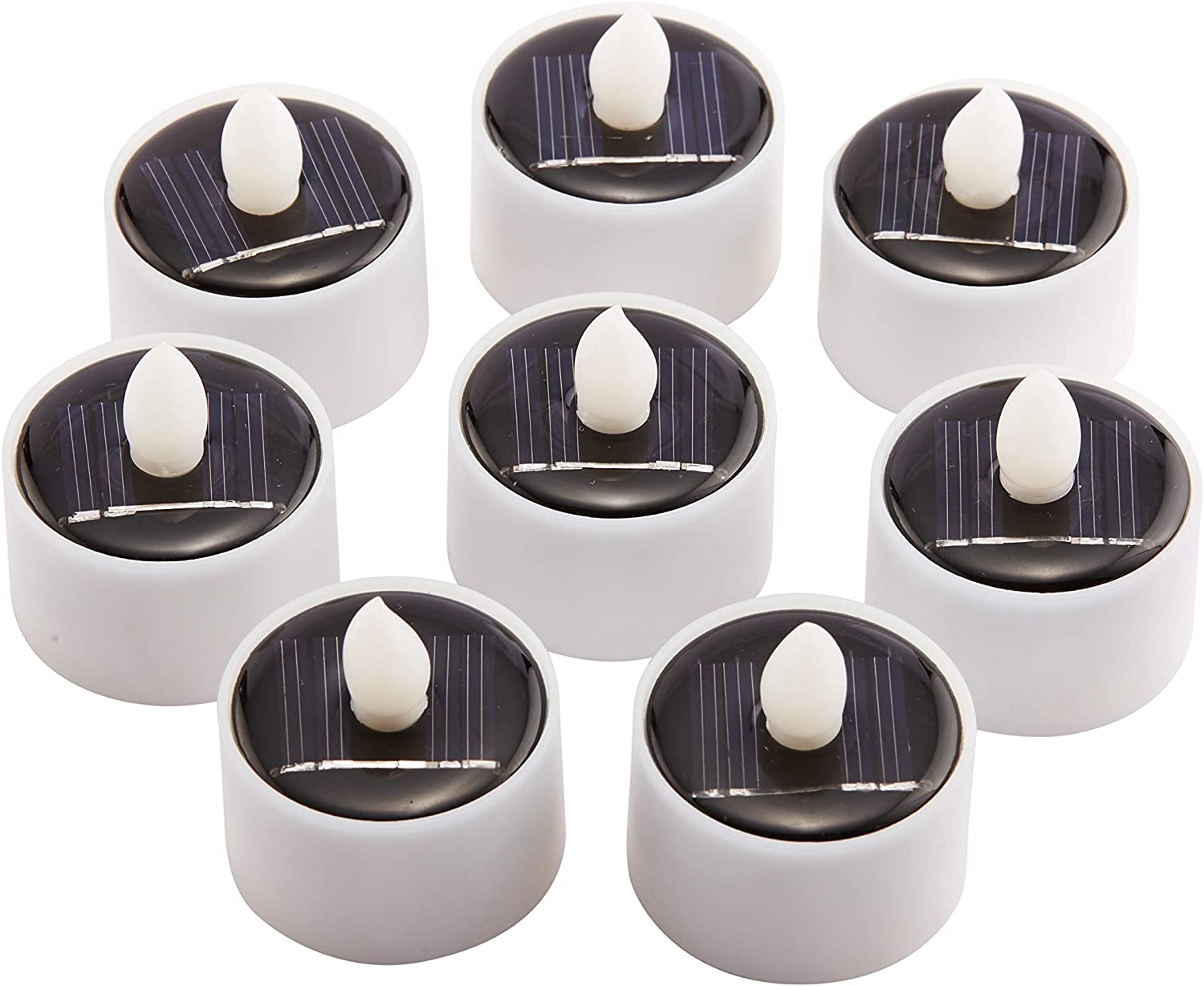 Rechargeable Solar Tea Lights Waterproof Flickering LED Candles for Garden, Pathway, and