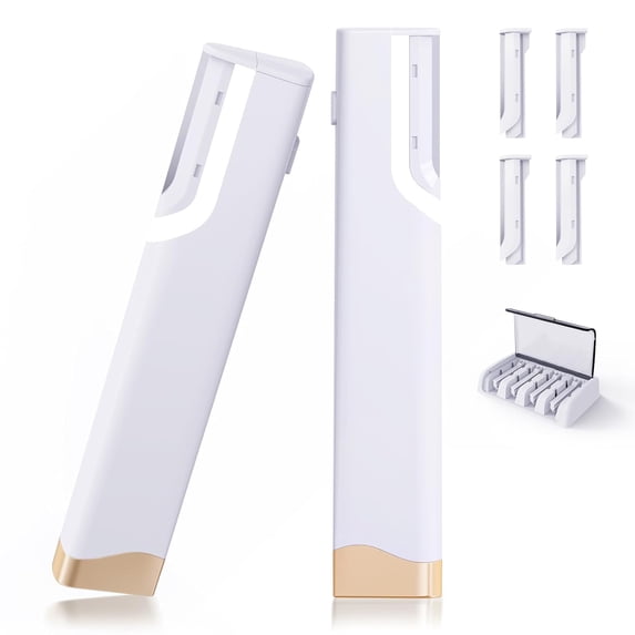 Rechargeable Sonic Dermaplane Razor for Women, 2-in-1 Facial Exfoliation & Peach Fuzz Removal, 3-Speed Tool with LED Light & 5 Refill Dermablades