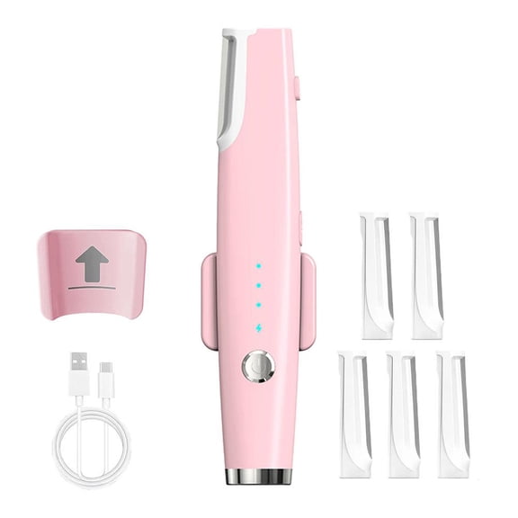 Rechargeable Sonic Dermaplaning Tool for Women, Gentle Facial Exfoliator for Peach Fuzz & Dead Skin Removal, 3 Speeds, LED Light, USB-C Fast Charge