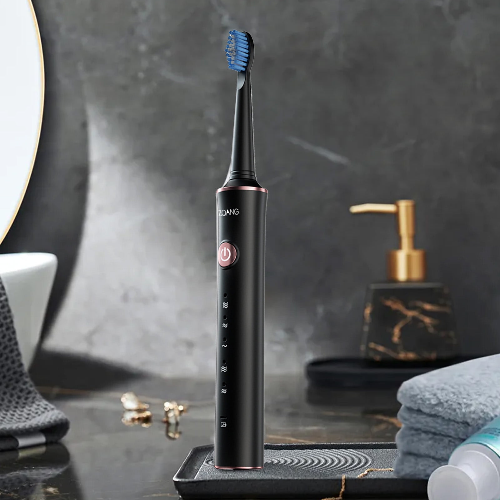 Rechargeable Sonic Electric Toothbrush for Adults, Smart Timer, 5 Modes ...