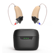 Rechargeable Sound Amplifier, Exclusive Nickel-Iron Alloy Receiver 5X Stronger Than Plastic, Personal Sound Amplifier with 16 Channel Digital Chip, AI Noise Reduction, 3 Listening Modes & 5 Vol