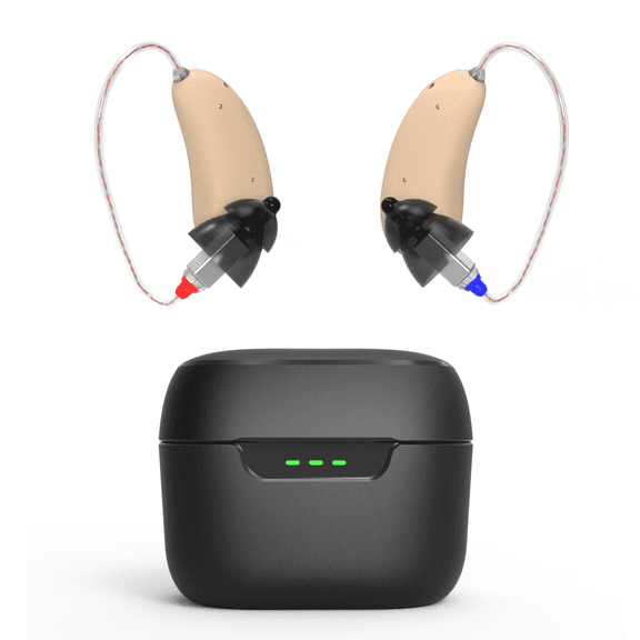 Rechargeable Sound Amplifier, Exclusive Nickel-Iron Alloy Receiver 5X Stronger Than Plastic, Personal Sound Amplifier with 16 Channel Digital Chip, AI Noise Reduction, 3 Listening Modes & 5 Vol