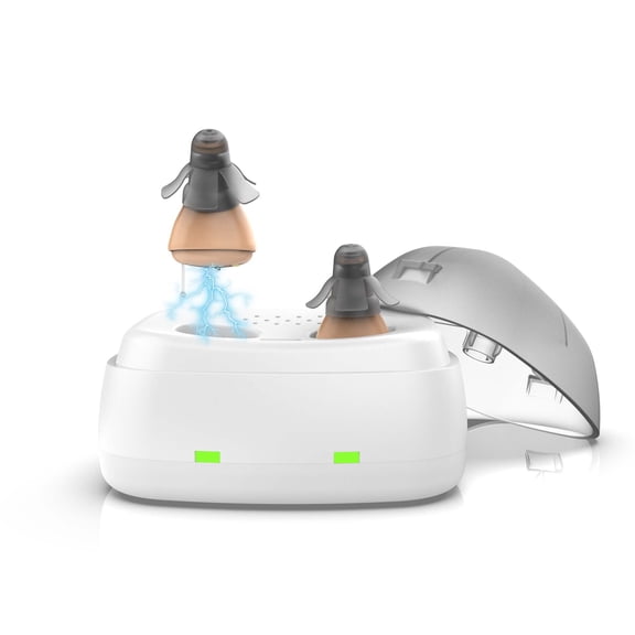 Rechargeable Sound Amplifier for Seniors with Charging Case, Hearing Amplifier with Volume Control, Featuring High-quality Comfort Design and Invisible Wearability