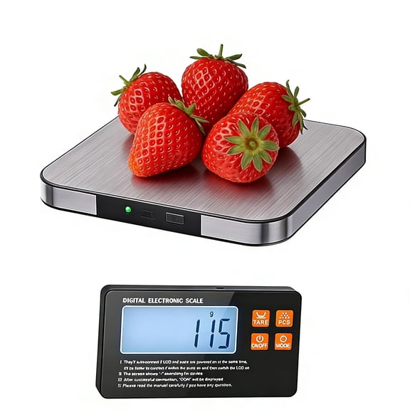 Rechargeable Split Digital Kitchen Food Scale - Weight Scale for Bread Making & Coffee Brewing, Max.22lb/10kg,1g/0.05oz Accuracy,5 Units with Large Backlit LCD,Wall-Mount (Light Silver)