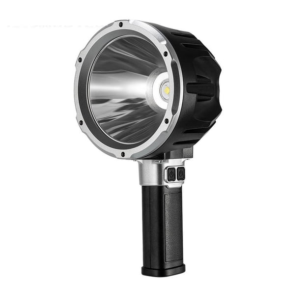Rechargeable Spotlight 100000 , Super Bright LED Spotlight Flashlight with COB Light & Foldable Stand, Long Lasting Large Handheld Light for Boating Camping