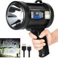 thumbnail image 1 of Rechargeable Spotlight, 2,000,000 Lumens Handheld Hunting Flashlight Led Spot Light with Cob Light and Solar Panels, Lightweight and Super Bright Spotlight for Hunting Boating Camping, 1 of 6