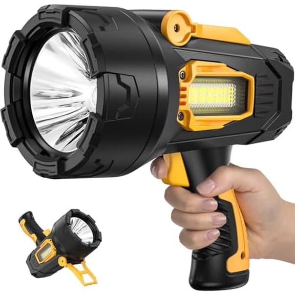 Rechargeable Spotlight, 99,000 Lumens Super Bright Spotlight Flashlight Outdoor Handheld with Cob Light, Heavy Duty Led Spot Light for Boating Camping$$Tools & Hardware Other