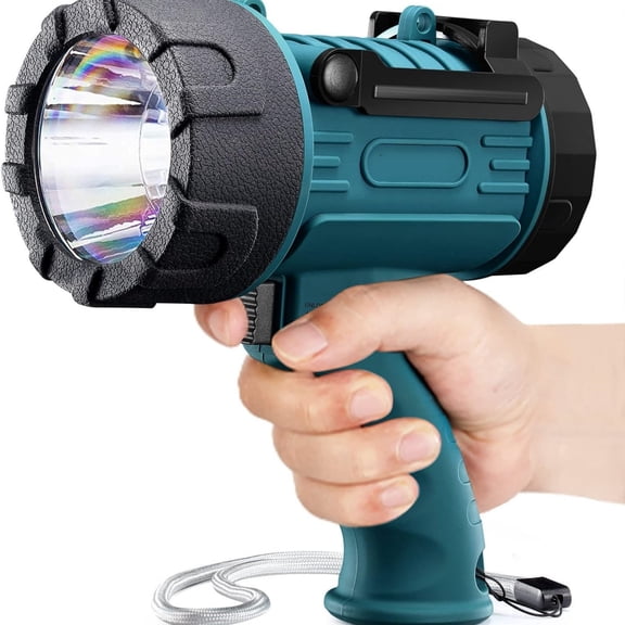 Rechargeable Spotlight Flashlight with 1000000 High Lumen LED, IP67 Waterproof Long Running Spot Light searchlight, Impact Resistant Handheld Spotlight with Foldable Stand Red Lens