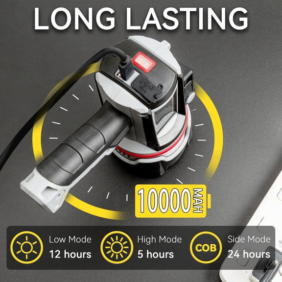 Rechargeable Spotlight Flashlight, Super Bright 200000 Lumen Long Lasting Handheld Spot Light LED Spotlight for Hunting Boating Camping