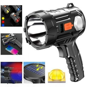 Rechargeable Spotlight Flashlight with Solar Panels,High Lumen Outdoor Handheld Spot Lights and Flood Light for Boating Hunting and Camping