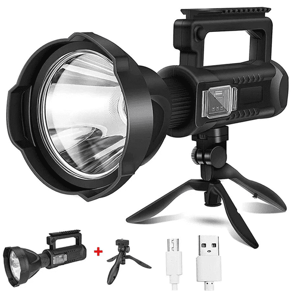 Rechargeable Spotlight, High Lumens Led Spot Lights Outdoor Handheld Super Bright Long Range Powerful Flashlight