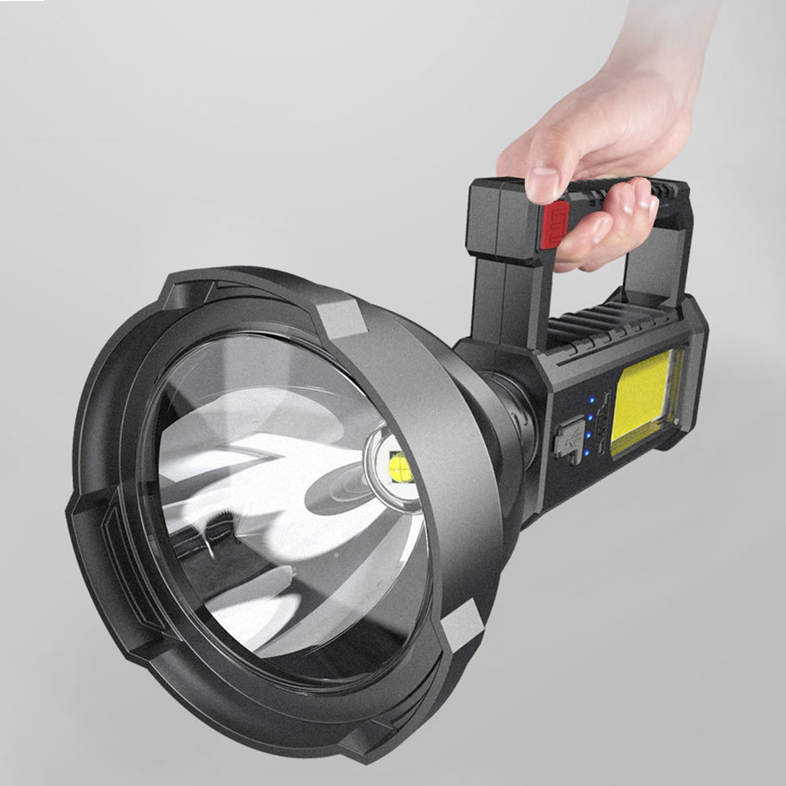 Rechargeable Spotlight,Led Spot Lights Outdoor Handheld Super Bright Powerful Long Range Flashlight,Handheld Tactical Flashlight,Portable Waterproof LED Searchlight for Fishing Boating Camping
