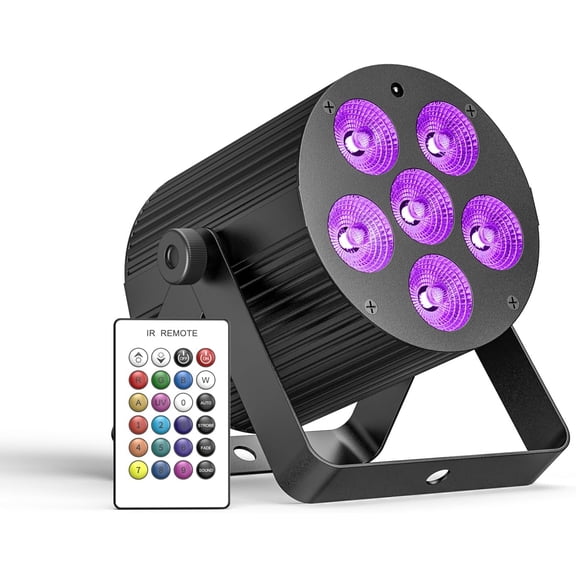 Rechargeable Stage Lights, 60W LED RGBWA+UV Battery Powered Par Can Lights with 5500mAh, Remote DMX Sound Activated Uplights for Events, Party, Wedding, Concert, Dance - 1Pc