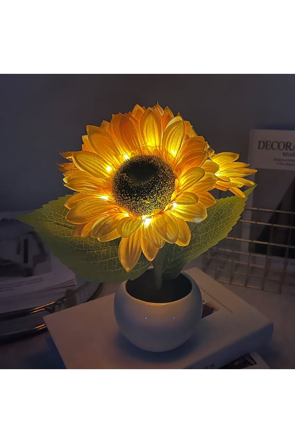 Rechargeable Sunflower LED Simulation Night Light, High Brightness LED Long Lasting, Realistic Bonsai Design Portable, Indoor Outdoor Use, For Home Bedroom Balcony Wedding Party Christmas Decor