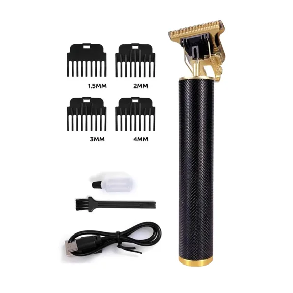Rechargeable T-Blade Hair Clippers for Men, Cordless Close-Cut Hair Trimmer and Grooming Kit for Home Haircuts