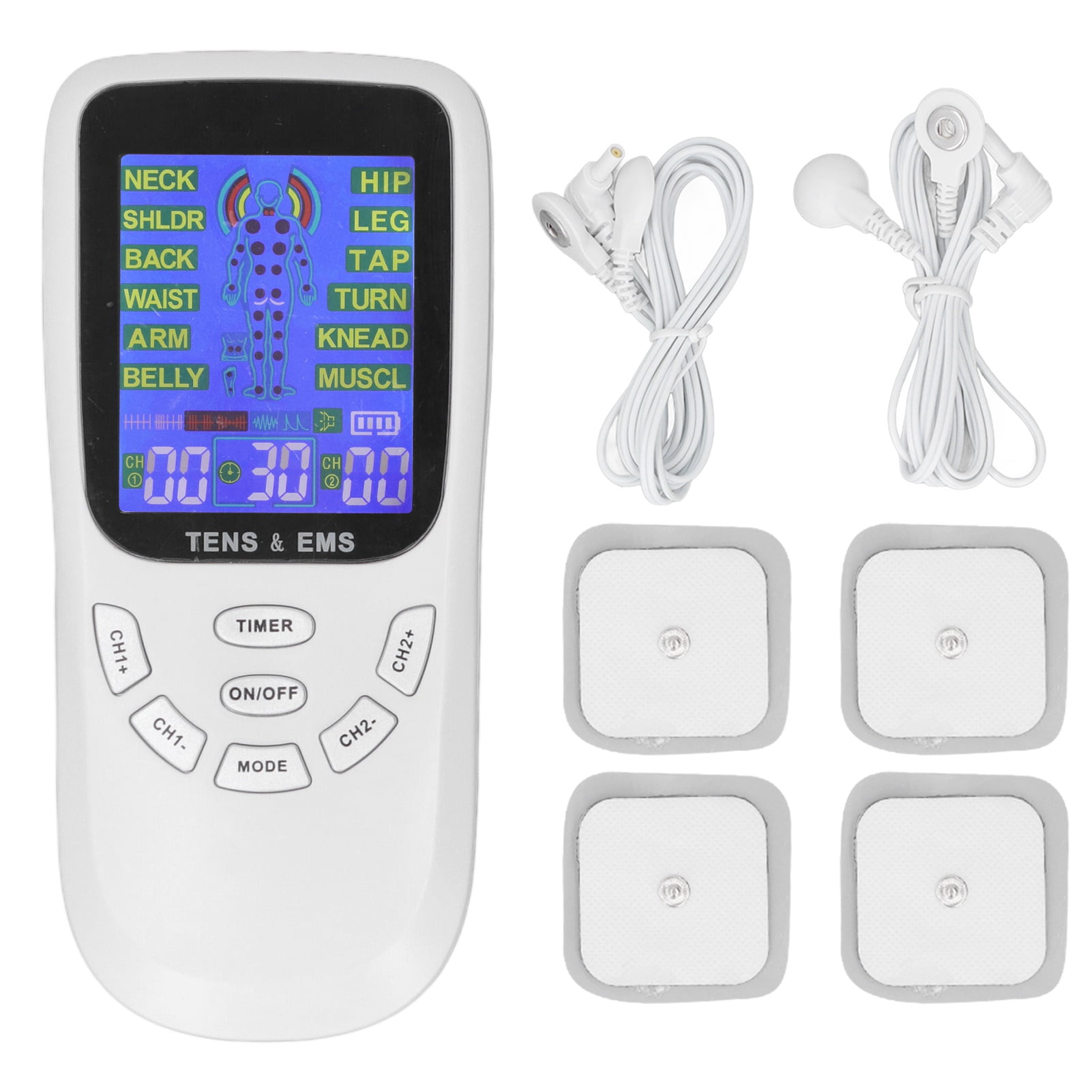 Rechargeable TENS Machine Neck Massaging 12 Modes Micro Current Digital TENS Unit Muscle