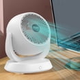 thumbnail image 1 of Rechargeable Table Fan, Personal Desk Fan with Led Light, 3 Speed Settings, 90 Degree Tilt Head, Portable Fan for Desk Desk, Kitchen Counter, Bedside Table, White Plastic Usb Fan, by FAJHHA, 1 of 8