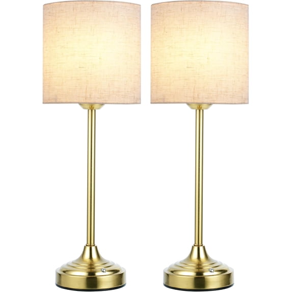 Rechargeable Table Lamp, 2-Pack, 8000mAh, Dimmable, Ambient Light, 2700K, Touch Control, Portable, LED, Wireless, Cordless, Battery Operated, Desk Lamp, Kitchen Lamp, Fabric Shade, for Dining Room