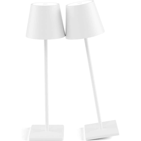 Rechargeable Table Lamps, LED Cordless Table Lamp, Battery Operated Table Light, Stepless Dimming Portable Table Light for Restaurant/Indoor/Outdoor (White)