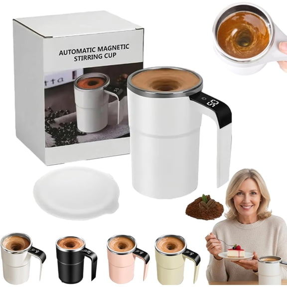 Rechargeable Temperature Display Automatic Mixing Cup, Magnetic Automatic Mixing Cup, Magnetic Automatic Self-Stirring Coffee Mug, Taza Inteligente Para Cafe, For Travel, Office, Home