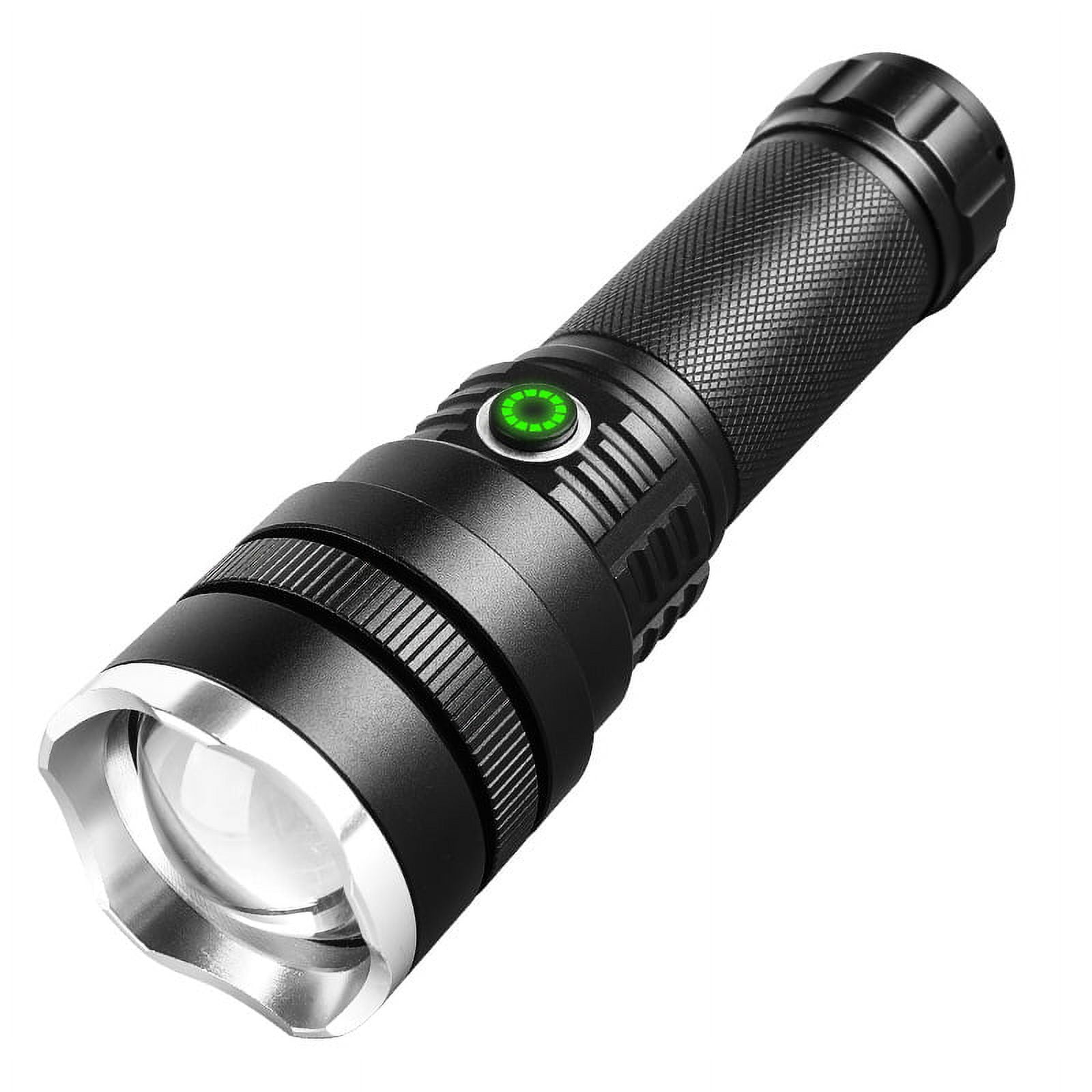 Rechargeable Torch, 10000 High Lumen Bright Tactical Torch with 4 Modes