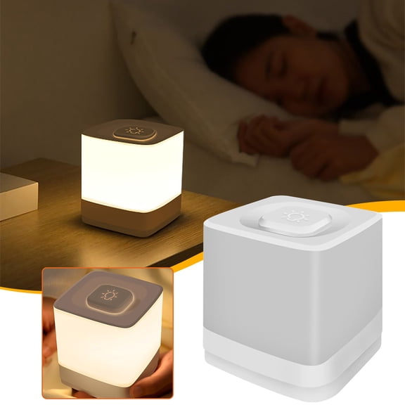 Rechargeable Touch Control LED Small Night Light, Bedroom Warm Soft Ambience Light Eye Protection Bedside Lamp Sleep Night Light, for Adults Nursery Bedroom Nightstand & Relaxation Lighting, White
