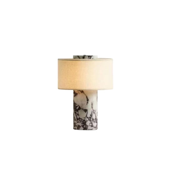 Rechargeable Touch Table Lamp Cylindrical Shape Linen Cloth Fiber Lampshade Bedroom Nightstand Decor