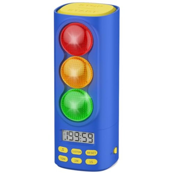 Rechargeable Traffic Light Countdown Timer with Digital Display, White