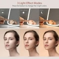 thumbnail image 1 of Rechargeable Travel Lighted Makeup Mirror, Rechargeable Desk Vanity Mirror, Touch Screen, Brightness Adjustable, Portable Compact Cosmetic Mirror for Women, White, 1 of 8