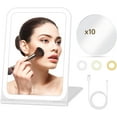 thumbnail image 1 of Rechargeable Travel Makeup Mirror with 10X Magnifying Mirror,Lighted Makeup Mirror with 72 LEDs,3 Color Lighting,Dimmable Touch Screen,Portable Vanity Mirror with Lights,Women Gift, 1 of 6