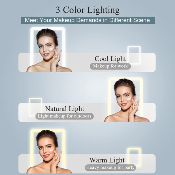 Rechargeable Travel Makeup Mirror With 72 Led Lights Portable Lighted Beauty 3 Color Lighting Dimmable Touch Screen Tabletop Folding Vanity