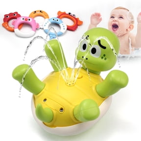 Rechargeable Turtle Bath Toy for Toddlers, Water Sprinkler & Spinning Fountain with 5 Colorful Rings – Baby Bathtub Pool Toy, Safe ABS, Gifts for 3+ Year Old Boys Girls